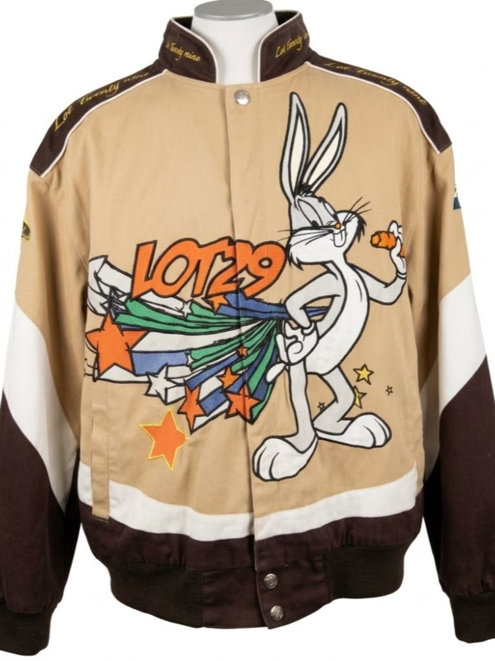 🔥 RARE FIND! Vintage Y2K Lot 29 Looney Tunes Racing Bomber Jacket! 🔥
